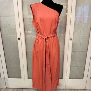 New York & Company One-Shoulder Coral Dress